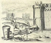 An illustration from Traité des feux artificiels pour la guerre et pour la recreation : auec plusieurs belles obseruations, abregez de geometrie, fortifications, horloges solairs, & exemples d'arithmetique (1640)