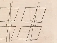 An illustration from Traité de la lumière : Où sont expliquées les causes de ce qui lui arrive dans la reflexion, & dans la refraction et particulièrement dans l'étrange réfraction du cristal d'Islande (1690)