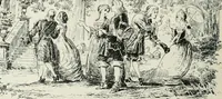 An illustration from Trajes y armas de los españoles desde los tiempos prehistóricos hasta los primeros años del siglo XIX (1877)