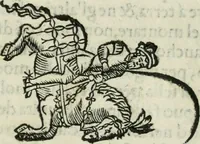 An illustration from Trattato dell'imbrigliare, maneggiare, et ferrare cavalli : diviso in tre parti, con alcvni discorsi sopra la natura di caualli, con disegni di briglie, maneggi, & di caualieri a cauallo, & de ferri d'esso (1556)