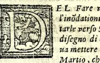 Picture 9 of 12 from Trattato dell'inondatione del Tevere, di Iacomo Castiglione romano : doue si discorre delle caggioni, e remedij suoi, e si dichiarano alcune antichità, e luoghi di autori vecchi : con vna relatione del diluuio di Roma del 1598 : raccolta da molti diluuij dalla fondatione sua, & pietre poste per segni di essi in diuerse parti di Roma ; con le sue altezze, e misure : e con vn modo stvpendo col qvale si saluorono molte famiglie in Castel Sãt'Angelo (1599), leaf 63