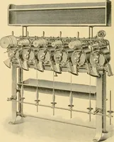 An illustration from A treatise, giving a thorough description of the properties and supply of the fibres, as well as the various processes required for converting wool, cotton, silk from fibre to finished goods, covering both woven and knit goods ... construction of the most modern improvements to preparatory machinery ... accessories relating to construction and equipment of modern textile manufacturing plants .. (1895)