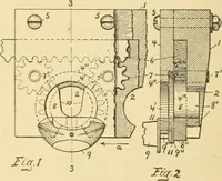 An illustration from A treatise, giving a thorough description of the properties and supply of the fibres, as well as the various processes required for converting wool, cotton, silk from fibre to finished goods, covering both woven and knit goods ... construction of the most modern improvements to preparatory machinery ... accessories relating to construction and equipment of modern textile manufacturing plants .. (1895)