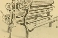 An illustration from A treatise, giving a thorough description of the properties and supply of the fibres, as well as the various processes required for converting wool, cotton, silk from fibre to finished goods, covering both woven and knit goods ... construction of the most modern improvements to preparatory machinery ... accessories relating to construction and equipment of modern textile manufacturing plants .. (1895)