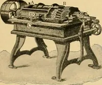 An illustration from A treatise, giving a thorough description of the properties and supply of the fibres, as well as the various processes required for converting wool, cotton, silk from fibre to finished goods, covering both woven and knit goods ... construction of the most modern improvements to preparatory machinery ... accessories relating to construction and equipment of modern textile manufacturing plants .. (1895)