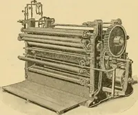 An illustration from A treatise, giving a thorough description of the properties and supply of the fibres, as well as the various processes required for converting wool, cotton, silk from fibre to finished goods, covering both woven and knit goods ... construction of the most modern improvements to preparatory machinery ... accessories relating to construction and equipment of modern textile manufacturing plants .. (1895)
