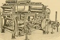 An illustration from A treatise, giving a thorough description of the properties and supply of the fibres, as well as the various processes required for converting wool, cotton, silk from fibre to finished goods, covering both woven and knit goods ... construction of the most modern improvements to preparatory machinery ... accessories relating to construction and equipment of modern textile manufacturing plants .. (1895)