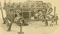 An illustration from A treatise, giving a thorough description of the properties and supply of the fibres, as well as the various processes required for converting wool, cotton, silk from fibre to finished goods, covering both woven and knit goods ... construction of the most modern improvements to preparatory machinery ... accessories relating to construction and equipment of modern textile manufacturing plants .. (1895)