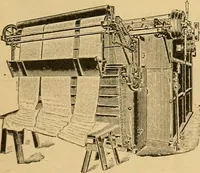 An illustration from A treatise, giving a thorough description of the properties and supply of the fibres, as well as the various processes required for converting wool, cotton, silk from fibre to finished goods, covering both woven and knit goods ... construction of the most modern improvements to preparatory machinery ... accessories relating to construction and equipment of modern textile manufacturing plants .. (1895)