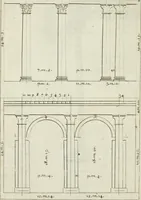 An illustration from A treatise of architecture, with remarks and observations : necessary for young people, who would apply themselves to that noble art (1732)