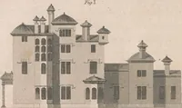 An illustration from A treatise on forming, improving, and managing country residences : and on the choice of situations appropriate to every class of purchasers. In all which the object in view is to unite in a better manner than has hitherto been done, a taste founded in nature with economy and utility, in constructing or improving mansions, and other rural buildings, so as to combine architectural fitness with picturesque effect, and in forming gardens, orchards, farms, parks, pleasure-grounds, shrubberies, all kinds of useful or decorative plantations, and every object of convenience or beauty peculiar to country seats, according to the extent, character, or style of situations, and the rank, fortune, and expenditure of proprietors, from the cottage to the palace. With an appendix, containing an enquiry into the utility and merits of Mr. Repton's mode of shewing effects by slides and sketches, and strictures on his opinions and practice in landscape gardening. Illustrated by descriptions of scenery and buildings, by references to country seats, and passages of country in most parts of Great Britain, and by thirty-two engravings (1806)