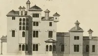 An illustration from A treatise on forming, improving, and managing country residences : and on the choice of situations appropriate to every class of purchasers, in all which the object in view is to unite in a better manner than has hitherto been done, a taste founded in nature with economy and utility, in constructing or improving mansions, and other rural buildings, so as to combine architectural fitness with picturesque effect ... : with an appendix, containing an enquiry into the utility and merits of Mr. Repton's mode of shewing effects by slides and sketches, and strictures on his opinions and practice in landscape gardening : illustrated by descriptions of scenery and buildings, by references to country seats, and passages of country in most parts of Great Britain, and by thirty-two engravings (1806)