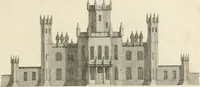 An illustration from A treatise on forming, improving, and managing country residences : and on the choice of situations appropriate to every class of purchasers, in all which the object in view is to unite in a better manner than has hitherto been done, a taste founded in nature with economy and utility, in constructing or improving mansions, and other rural buildings, so as to combine architectural fitness with picturesque effect ... : with an appendix, containing an enquiry into the utility and merits of Mr. Repton's mode of shewing effects by slides and sketches, and strictures on his opinions and practice in landscape gardening : illustrated by descriptions of scenery and buildings, by references to country seats, and passages of country in most parts of Great Britain, and by thirty-two engravings (1806)