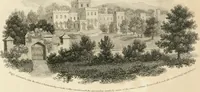 An illustration from A treatise on forming, improving, and managing country residences : and on the choice of situations appropriate to every class of purchasers, in all which the object in view is to unite in a better manner than has hitherto been done, a taste founded in nature with economy and utility, in constructing or improving mansions, and other rural buildings, so as to combine architectural fitness with picturesque effect ... : with an appendix, containing an enquiry into the utility and merits of Mr. Repton's mode of shewing effects by slides and sketches, and strictures on his opinions and practice in landscape gardening : illustrated by descriptions of scenery and buildings, by references to country seats, and passages of country in most parts of Great Britain, and by thirty-two engravings (1806)