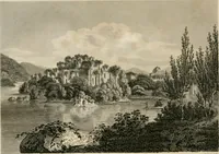 An illustration from A treatise on forming, improving, and managing country residences : and on the choice of situations appropriate to every class of purchasers, in all which the object in view is to unite in a better manner than has hitherto been done, a taste founded in nature with economy and utility, in constructing or improving mansions, and other rural buildings, so as to combine architectural fitness with picturesque effect ... : with an appendix, containing an enquiry into the utility and merits of Mr. Repton's mode of shewing effects by slides and sketches, and strictures on his opinions and practice in landscape gardening : illustrated by descriptions of scenery and buildings, by references to country seats, and passages of country in most parts of Great Britain, and by thirty-two engravings (1806)