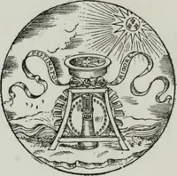 An illustration from Tre discorsi sopra il modo d'alzar acqve da' lvoghi bassi : per adacquar terreni : per leuar l'acque sorgenti & piouute dalle cãpagne, che non possono naturalmente dare loro il decorso : per mandare l'acqua da bere alle città, che n'hanno bisogno, & per altri simili vsi (1567)