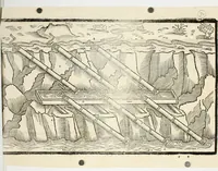 An illustration from Tre discorsi sopra il modo d'alzar acqve da' lvoghi bassi : per adacquar terreni : per leuar l'acque sorgenti & piouute dalle cãpagne, che non possono naturalmente dare loro il decorso : per mandare l'acqua da bere alle città, che n'hanno bisogno, & per altri simili vsi (1567)