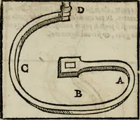 An illustration from Tre discorsi sopra il modo d'alzar acqve da' lvoghi bassi : per adacquar terreni : per leuar l'acque sorgenti & piouute dalle cãpagne, che non possono naturalmente dare loro il decorso : per mandare l'acqua da bere alle città, che n'hanno bisogno, & per altri simili vsi (1567)