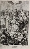 An illustration from Triomph vande waerachtige kercke ende vande catholycke religie over de atheisten, Mahomentaen, Heydenen, Ioden, schismatycken, alle soorten van ketters, ende sectarisen, beschreven door den eerw (1673)