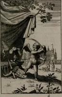 An illustration from Triumphus amoris, de cunctis universi hujus incolis actus, emblematibus ac symbolis Latinis, Italicis, Gallicis, Germanicis, oculis exhibitus. : Oder: Die über den gantzen Erd-cräisz triumphirende Liebe, in nachdencklichen Sinn-bildern neben sehr curiosen lateinischen, italianischen, französischen und teutschen Bey-sprüchen auch kurtzweiligen Versen fürgestellet (1695)