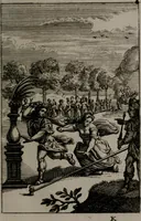 An illustration from Triumphus amoris, de cunctis universi hujus incolis actus, emblematibus ac symbolis Latinis, Italicis, Gallicis, Germanicis, oculis exhibitus. : Oder: Die über den gantzen Erd-cräisz triumphirende Liebe, in nachdencklichen Sinn-bildern neben sehr curiosen lateinischen, italianischen, französischen und teutschen Bey-sprüchen auch kurtzweiligen Versen fürgestellet (1695)