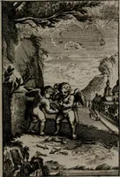An illustration from Triumphus amoris, de cunctis universi hujus incolis actus, emblematibus ac symbolis Latinis, Italicis, Gallicis, Germanicis, oculis exhibitus. : Oder: Die über den gantzen Erd-cräisz triumphirende Liebe, in nachdencklichen Sinn-bildern neben sehr curiosen lateinischen, italianischen, französischen und teutschen Bey-sprüchen auch kurtzweiligen Versen fürgestellet (1695)