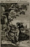 An illustration from Triumphus amoris, de cunctis universi hujus incolis actus, emblematibus ac symbolis Latinis, Italicis, Gallicis, Germanicis, oculis exhibitus. : Oder: Die über den gantzen Erd-cräisz triumphirende Liebe, in nachdencklichen Sinn-bildern neben sehr curiosen lateinischen, italianischen, französischen und teutschen Bey-sprüchen auch kurtzweiligen Versen fürgestellet (1695)