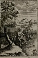 An illustration from Triumphus amoris, de cunctis universi hujus incolis actus, emblematibus ac symbolis Latinis, Italicis, Gallicis, Germanicis, oculis exhibitus. : Oder: Die über den gantzen Erd-cräisz triumphirende Liebe, in nachdencklichen Sinn-bildern neben sehr curiosen lateinischen, italianischen, französischen und teutschen Bey-sprüchen auch kurtzweiligen Versen fürgestellet (1695)