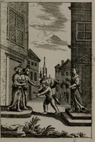 An illustration from Triumphus amoris, de cunctis universi hujus incolis actus, emblematibus ac symbolis Latinis, Italicis, Gallicis, Germanicis, oculis exhibitus. : Oder: Die über den gantzen Erd-cräisz triumphirende Liebe, in nachdencklichen Sinn-bildern neben sehr curiosen lateinischen, italianischen, französischen und teutschen Bey-sprüchen auch kurtzweiligen Versen fürgestellet (1695)