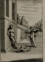 An illustration from Triumphus amoris, de cunctis universi hujus incolis actus, emblematibus ac symbolis Latinis, Italicis, Gallicis, Germanicis, oculis exhibitus. : Oder: Die über den gantzen Erd-cräisz triumphirende Liebe, in nachdencklichen Sinn-bildern neben sehr curiosen lateinischen, italianischen, französischen und teutschen Bey-sprüchen auch kurtzweiligen Versen fürgestellet (1695)
