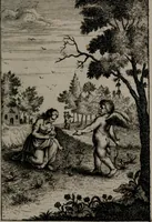 An illustration from Triumphus amoris, de cunctis universi hujus incolis actus, emblematibus ac symbolis Latinis, Italicis, Gallicis, Germanicis, oculis exhibitus. : Oder: Die über den gantzen Erd-cräisz triumphirende Liebe, in nachdencklichen Sinn-bildern neben sehr curiosen lateinischen, italianischen, französischen und teutschen Bey-sprüchen auch kurtzweiligen Versen fürgestellet (1695)