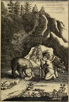An illustration from Triumphus amoris, de cunctis universi hujus incolis actus, emblematibus ac symbolis Latinis, Italicis, Gallicis, Germanicis, oculis exhibitus. : Oder: Die über den gantzen Erd-cräisz triumphirende Liebe, in nachdencklichen Sinn-bildern neben sehr curiosen lateinischen, italianischen, französischen und teutschen Bey-sprüchen auch kurtzweiligen Versen fürgestellet (1695)
