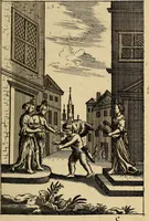 An illustration from Triumphus amoris, de cunctis universi hujus incolis actus, emblematibus ac symbolis Latinis, Italicis, Gallicis, Germanicis, oculis exhibitus. : Oder: Die über den gantzen Erd-cräisz triumphirende Liebe, in nachdencklichen Sinn-bildern neben sehr curiosen lateinischen, italianischen, französischen und teutschen Bey-sprüchen auch kurtzweiligen Versen fürgestellet (1695)