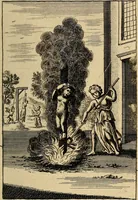 An illustration from Triumphus amoris, de cunctis universi hujus incolis actus, emblematibus ac symbolis Latinis, Italicis, Gallicis, Germanicis, oculis exhibitus. : Oder: Die über den gantzen Erd-cräisz triumphirende Liebe, in nachdencklichen Sinn-bildern neben sehr curiosen lateinischen, italianischen, französischen und teutschen Bey-sprüchen auch kurtzweiligen Versen fürgestellet (1695)