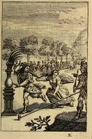 An illustration from Triumphus amoris, de cunctis universi hujus incolis actus, emblematibus ac symbolis Latinis, Italicis, Gallicis, Germanicis, oculis exhibitus. : Oder: Die über den gantzen Erd-cräisz triumphirende Liebe, in nachdencklichen Sinn-bildern neben sehr curiosen lateinischen, italianischen, französischen und teutschen Bey-sprüchen auch kurtzweiligen Versen fürgestellet (1695)
