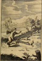 An illustration from Triumphus amoris, de cunctis universi hujus incolis actus, emblematibus ac symbolis Latinis, Italicis, Gallicis, Germanicis, oculis exhibitus. : Oder: Die über den gantzen Erd-cräisz triumphirende Liebe, in nachdencklichen Sinn-bildern neben sehr curiosen lateinischen, italianischen, französischen und teutschen Bey-sprüchen auch kurtzweiligen Versen fürgestellet (1695)