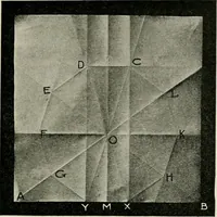 An illustration from T. Sundara Row's geometric exercises in paper folding. Edited and rev. by Wooster Woodruff Beman and David Eugene Smith (1901)