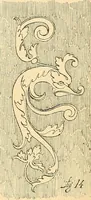 An illustration from Étude des ornements : première partie : dauphins-écailles-bucrânes-grecques-guirlandes-flots grecs (1896)