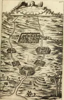 An illustration from Turris Babel, sive Archontologia qua Primo Priscorum post diluvium hominum vita, mores rerumque gestarum magnitudo, Secundo Turris fabrica civitatumque extructio, consusio linguarum, inde gentium transmigrationis... (1679)