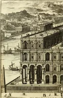 An illustration from Turris Babel, sive Archontologia qua Primo Priscorum post diluvium hominum vita, mores rerumque gestarum magnitudo, Secundo Turris fabrica civitatumque extructio, consusio linguarum, inde gentium transmigrationis... (1679)