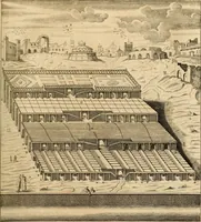 An illustration from Turris Babel, sive Archontologia qua Primo Priscorum post diluvium hominum vita, mores rerumque gestarum magnitudo, Secundo Turris fabrica civitatumque extructio, consusio linguarum, inde gentium transmigrationis... (1679)