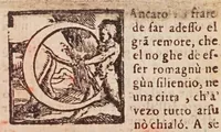 An illustration from [Tutte le opere del famosissimo Ruzante : di nuovo con somma diligenza rivedute, et corrette : et aggiuntovi un sonnetto et una canzone dell'istesso autore .. (1584)
