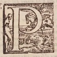 An illustration from [Tutte le opere del famosissimo Ruzante : di nuovo con somma diligenza rivedute, et corrette : et aggiuntovi un sonnetto et una canzone dell'istesso autore .. (1584)