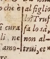 An illustration from [Tutte le opere del famosissimo Ruzante : di nuovo con somma diligenza rivedute, et corrette : et aggiuntovi un sonnetto et una canzone dell'istesso autore .. (1584)