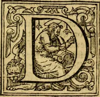 An illustration from Two and twentie sermons of Maister Iohn Calvin : in which sermons is most religiously handled the hundredth and nineteenth Psalme of David, by eight verses aparte according to the Hebrewe alphabet (1580)
