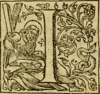 An illustration from Two and twentie sermons of Maister Iohn Calvin : in which sermons is most religiously handled the hundredth and nineteenth Psalme of David, by eight verses aparte according to the Hebrewe alphabet (1580)