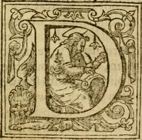 An illustration from Two and twentie sermons of Maister Iohn Calvin : in which sermons is most religiously handled the hundredth and nineteenth Psalme of David, by eight verses aparte according to the Hebrewe alphabet (1580)