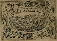 An illustration from Typicus hieropolitarcha, in antitypo expressus, anno Christi eodem : quo Theodorus Adolphus Paderbornensis Antistes XXXXVI a suis rite inauguratus ista sua exhibebat insignia (1651)