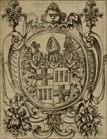 An illustration from Typicus hieropolitarcha, in antitypo expressus, anno Christi eodem : quo Theodorus Adolphus Paderbornensis Antistes XXXXVI a suis rite inauguratus ista sua exhibebat insignia (1651)