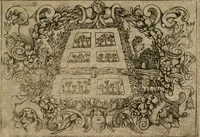 An illustration from Typicus hieropolitarcha, in antitypo expressus, anno Christi eodem : quo Theodorus Adolphus Paderbornensis Antistes XXXXVI a suis rite inauguratus ista sua exhibebat insignia (1651)